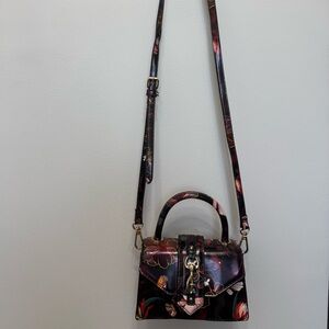 Floral Black and Red Women's Bag
